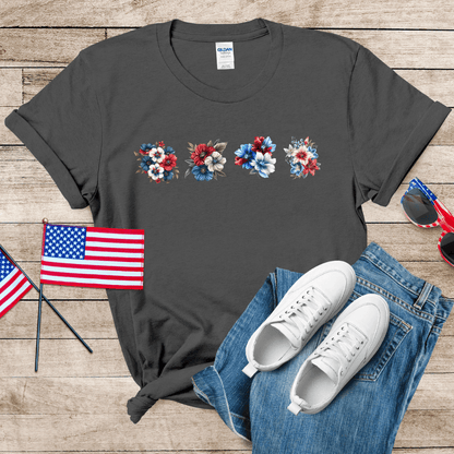 Patriotic Flowers 1 Unisex Softstyle T-Shirt