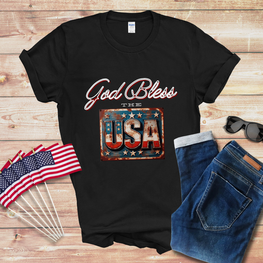 God Bless the USA 1 Unisex Softstyle T-Shirt