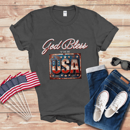 God Bless the USA 1 Unisex Softstyle T-Shirt