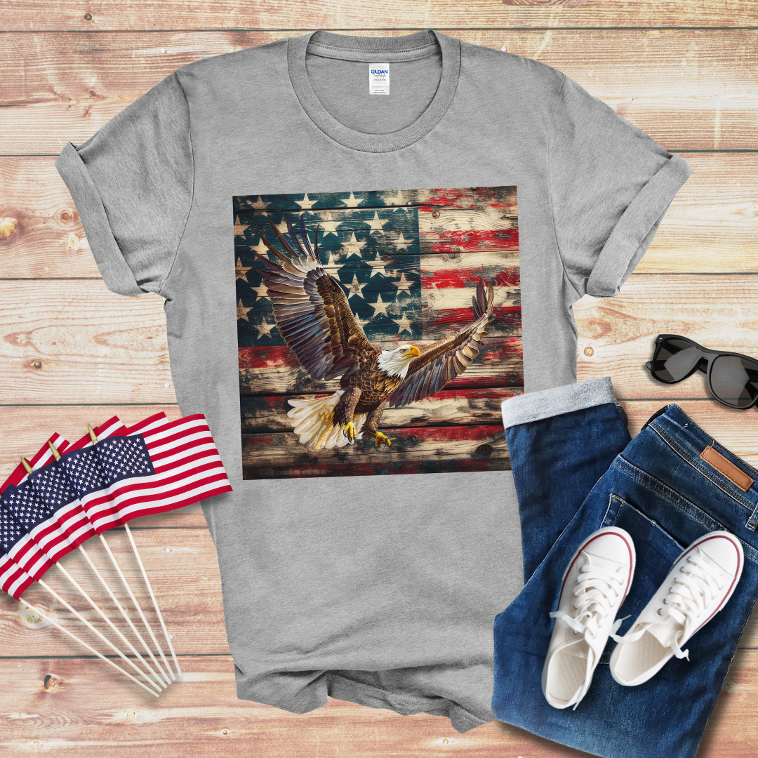 Eagle n Flag 3 Unisex Softstyle T-Shirt