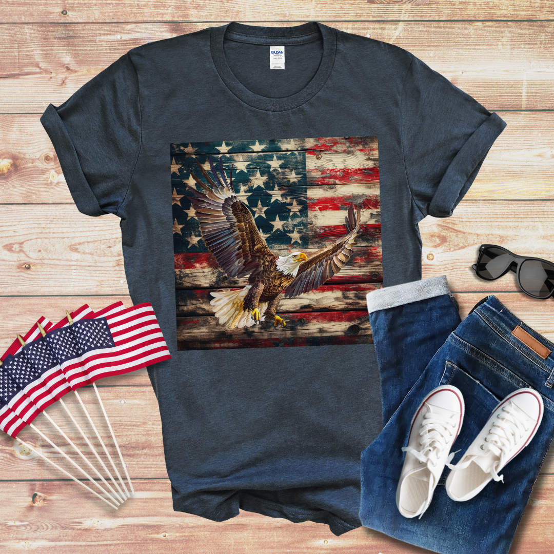 Eagle n Flag 3 Unisex Softstyle T-Shirt