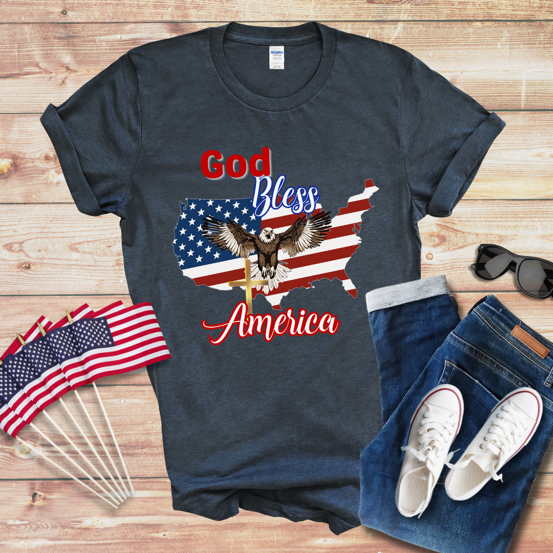 God Bless America 3 Unisex Softstyle T-Shirt