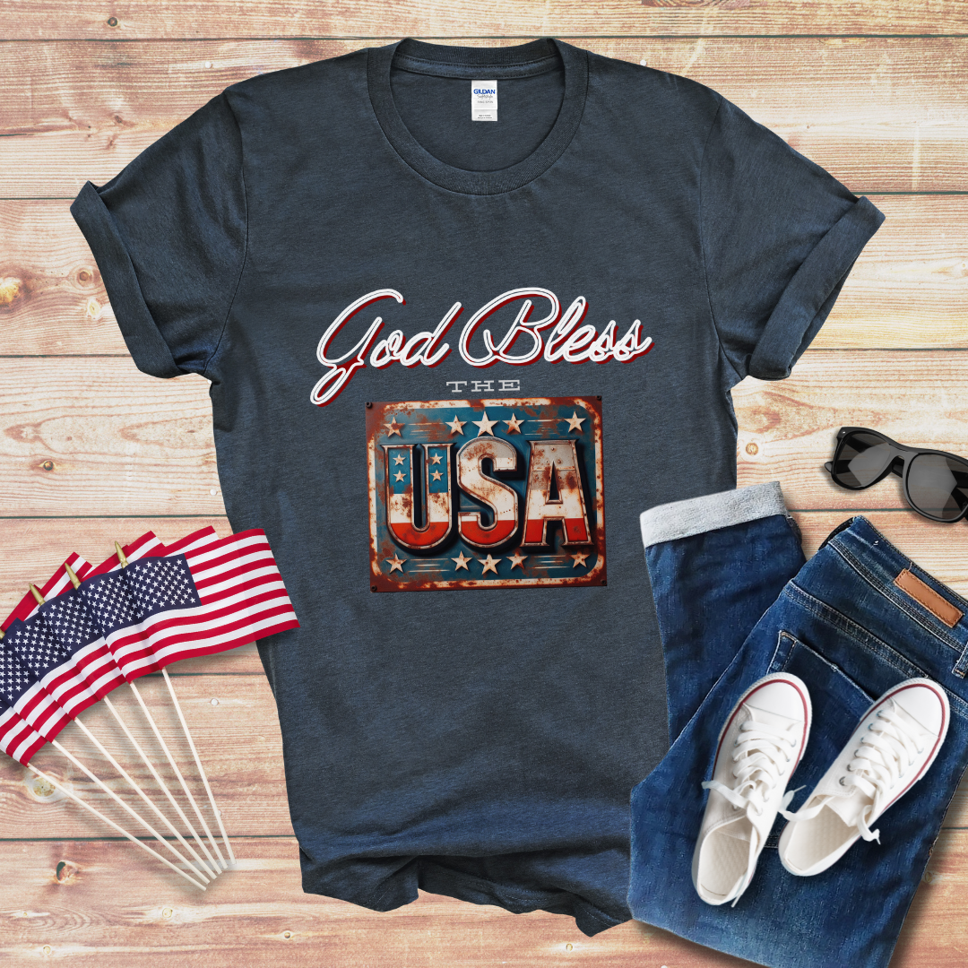 God Bless the USA 1 Unisex Softstyle T-Shirt