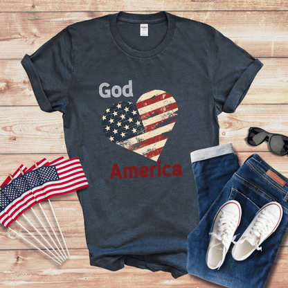 God Hearts America 2 Unisex Softstyle T-Shirt