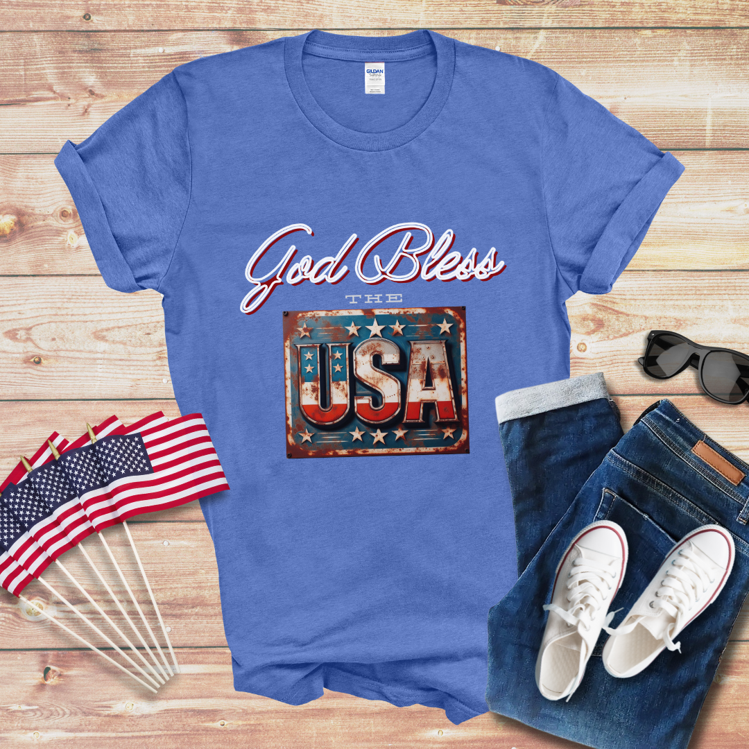 God Bless the USA 1 Unisex Softstyle T-Shirt