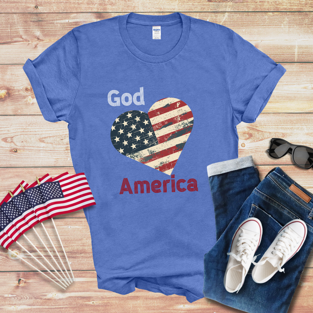 God Hearts America 2 Unisex Softstyle T-Shirt