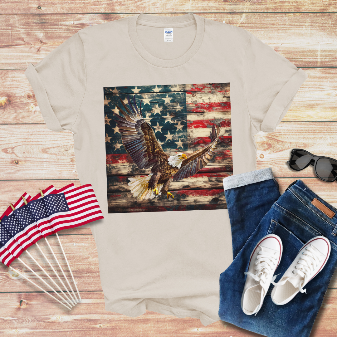 Eagle n Flag 3 Unisex Softstyle T-Shirt