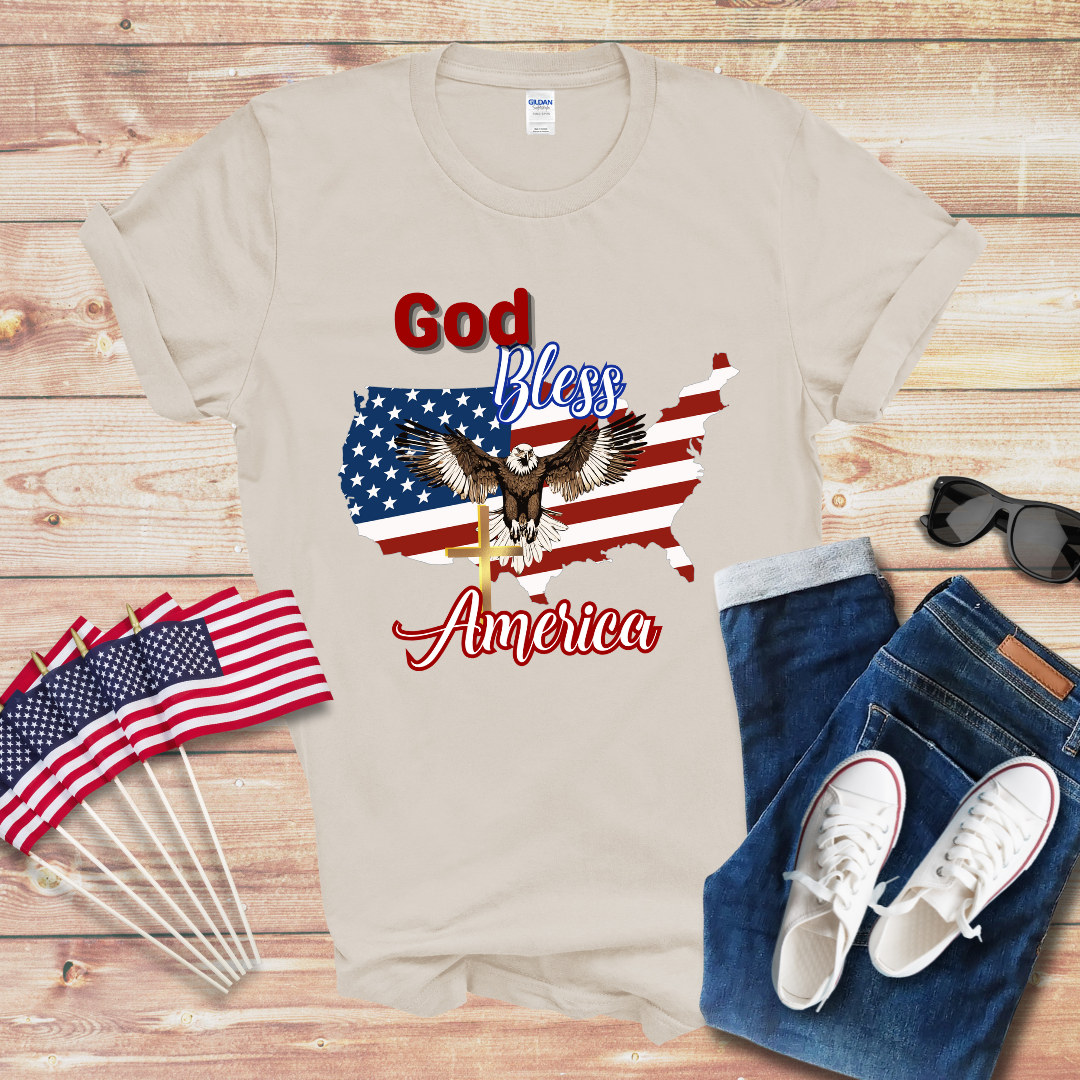 God Bless America 3 Unisex Softstyle T-Shirt