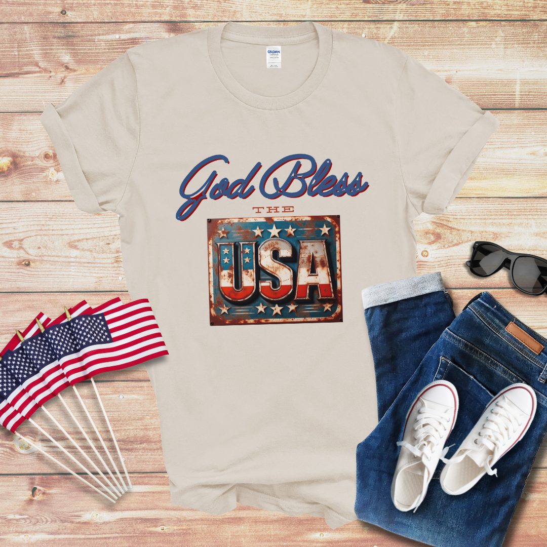 God Bless the USA 1 Unisex Softstyle T-Shirt