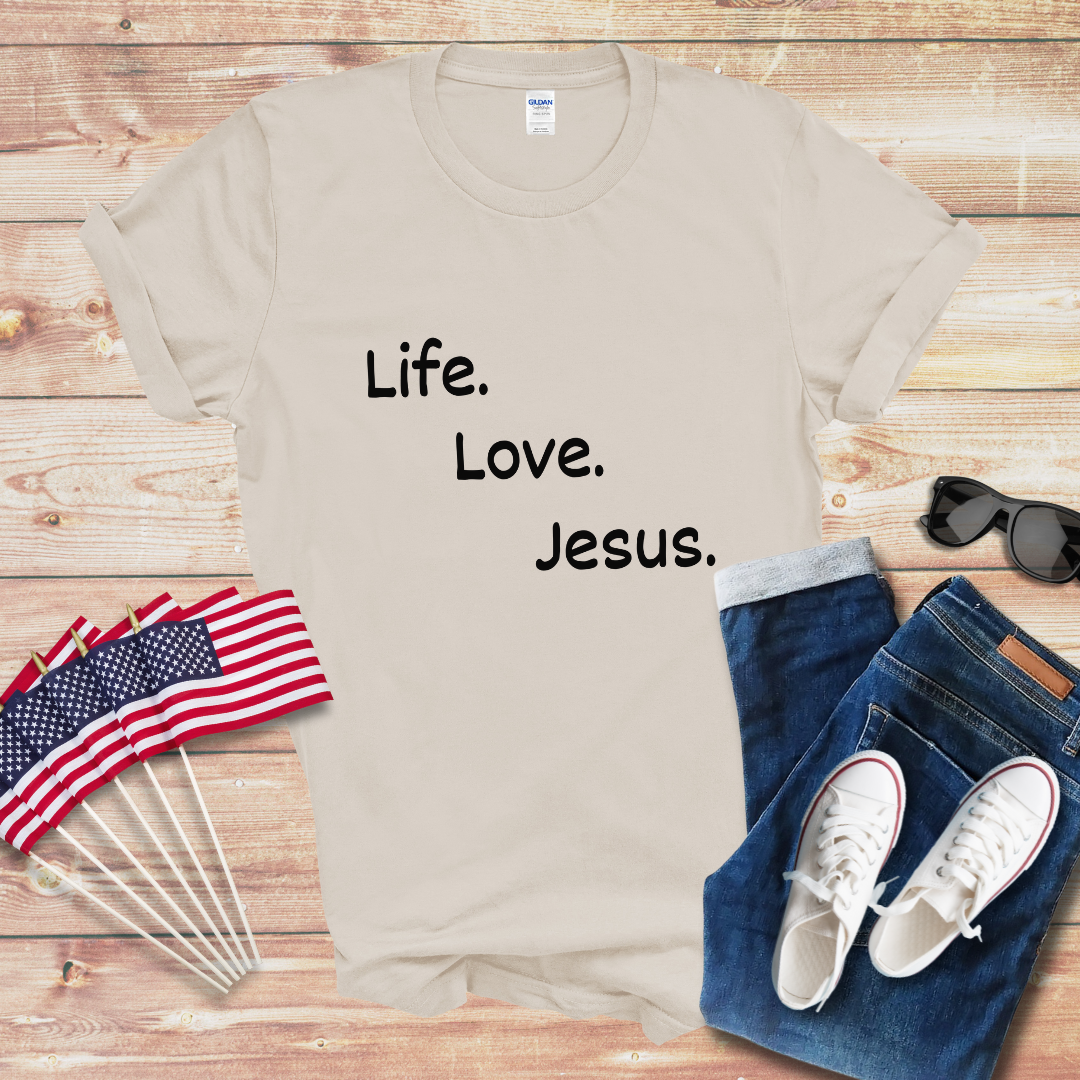 Life Love Jesus 1 Unisex Softstyle T-Shirt