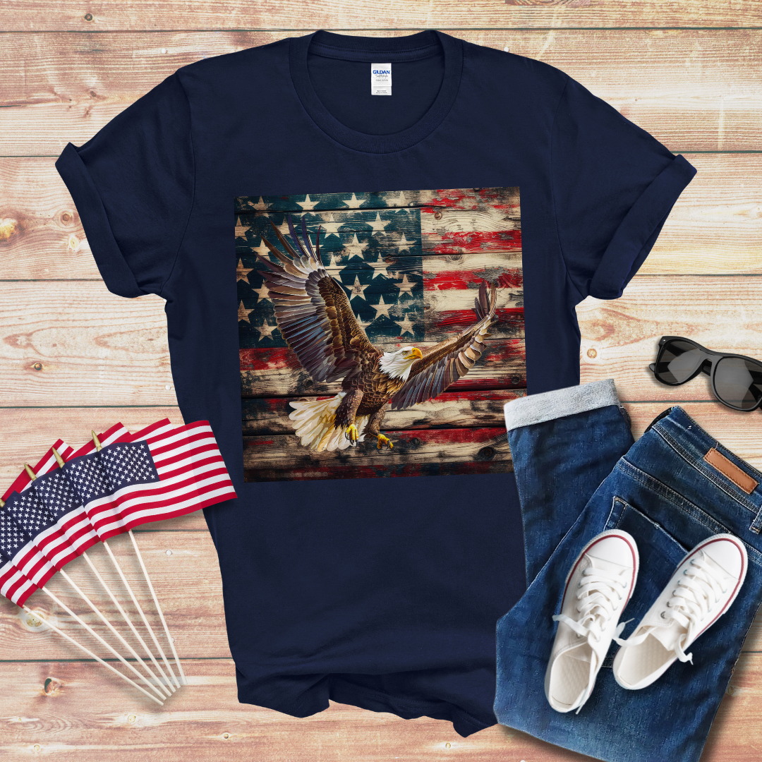 Eagle n Flag 3 Unisex Softstyle T-Shirt