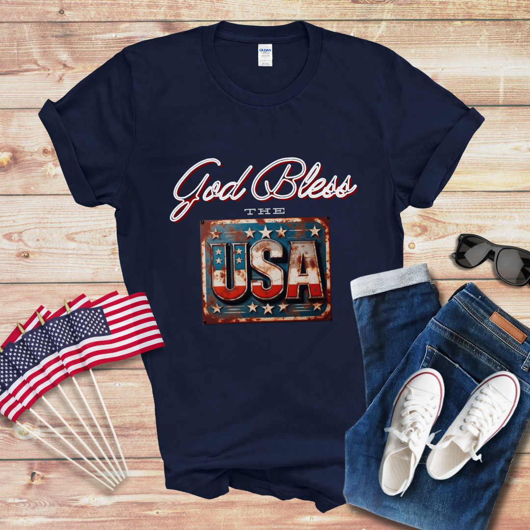 God Bless the USA 1 Unisex Softstyle T-Shirt