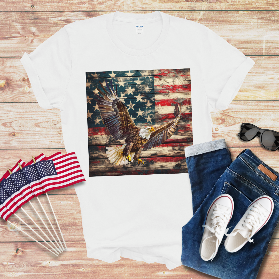 Eagle n Flag 3 Unisex Softstyle T-Shirt