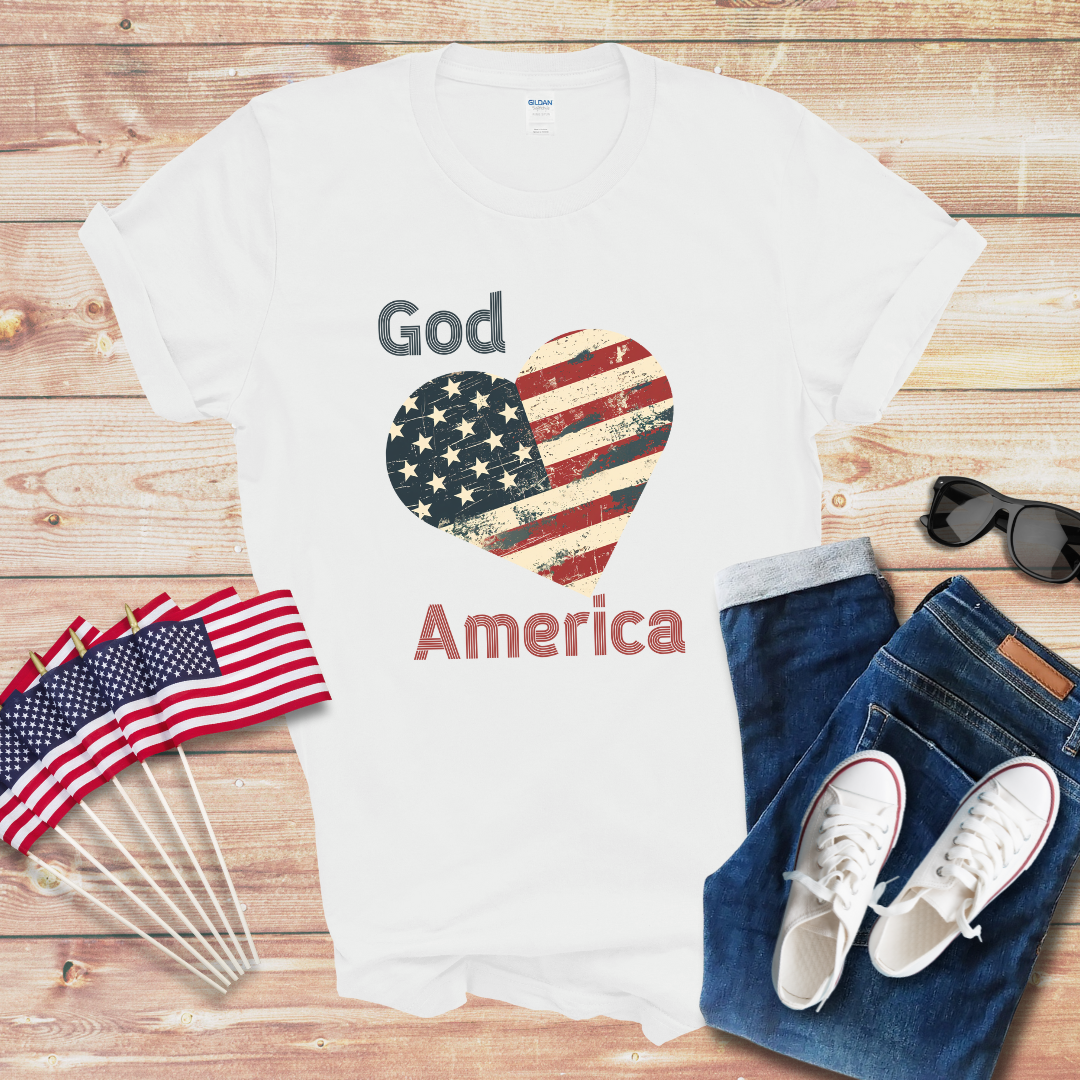 God Hearts America 2 Unisex Softstyle T-Shirt