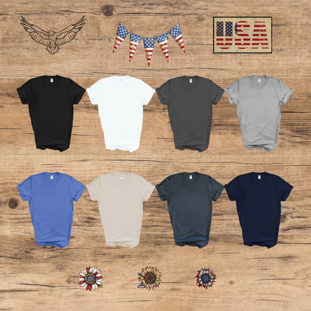 Patriotic Guitar and Star Unisex Softstyle T-Shirt