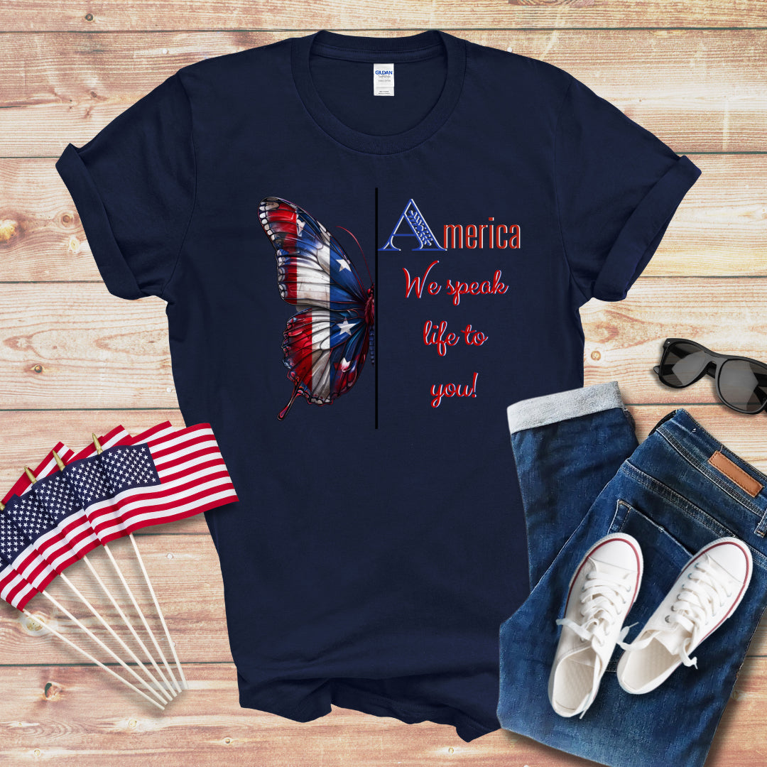 America We Speak Life to You Unisex Softstyle T-Shirt