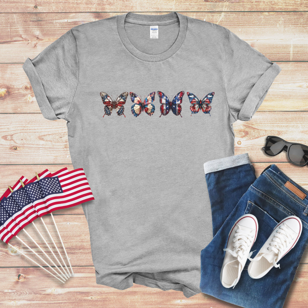 Patriotic Butterflies Unisex Softstyle T-Shirt