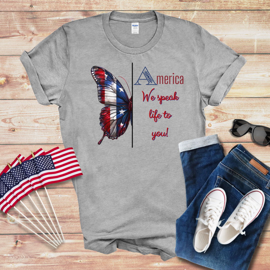 America We Speak Life to You Unisex Softstyle T-Shirt