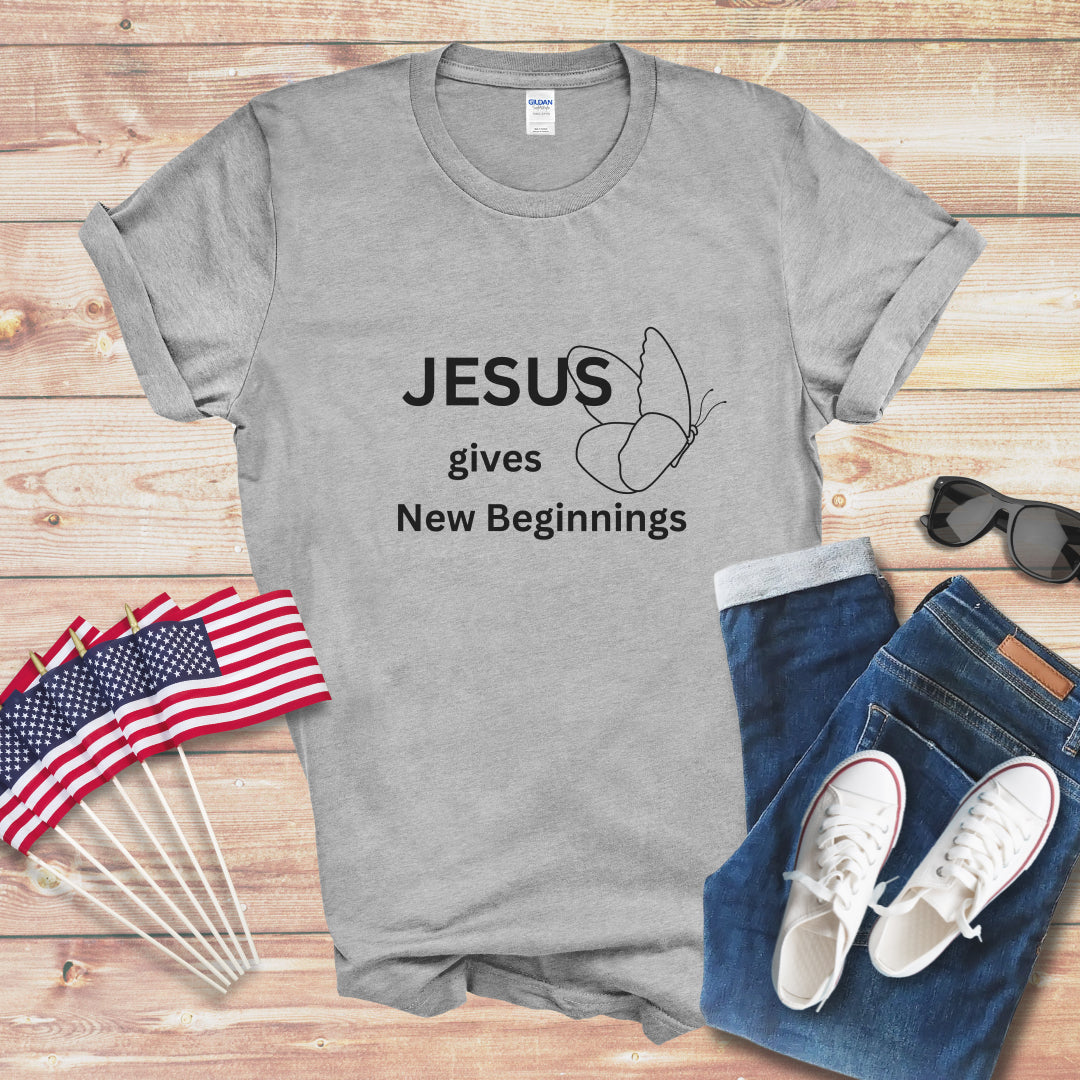 Jesus Gives New Beginnings Unisex Softstyle T-Shirt