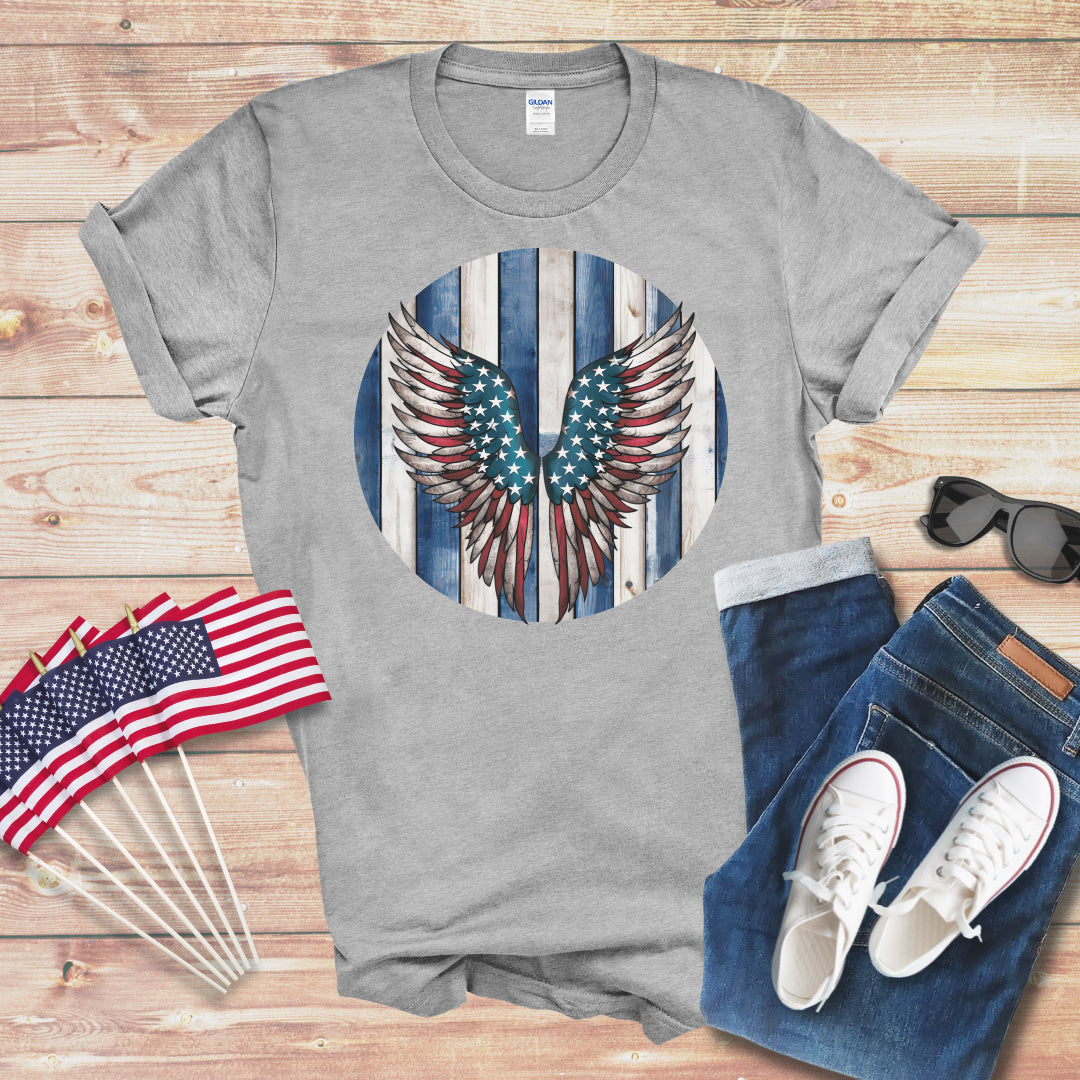 Patriotic Angels Wings Unisex Softstyle T-Shirt