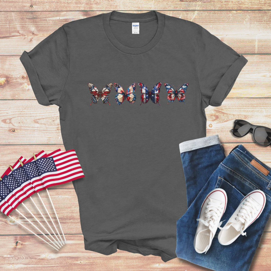 Patriotic Butterflies Unisex Softstyle T-Shirt