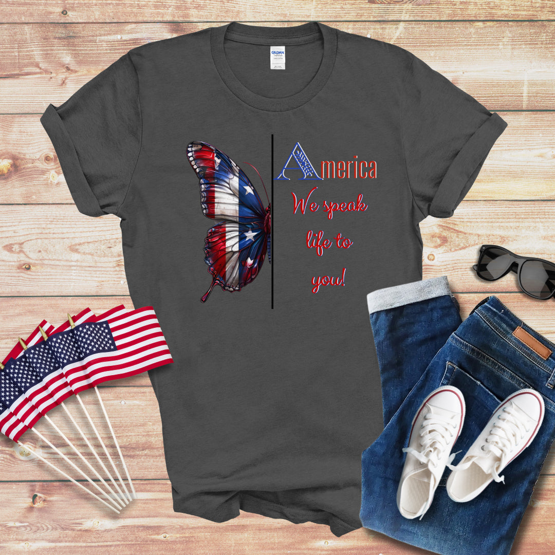 America We Speak Life to You Unisex Softstyle T-Shirt