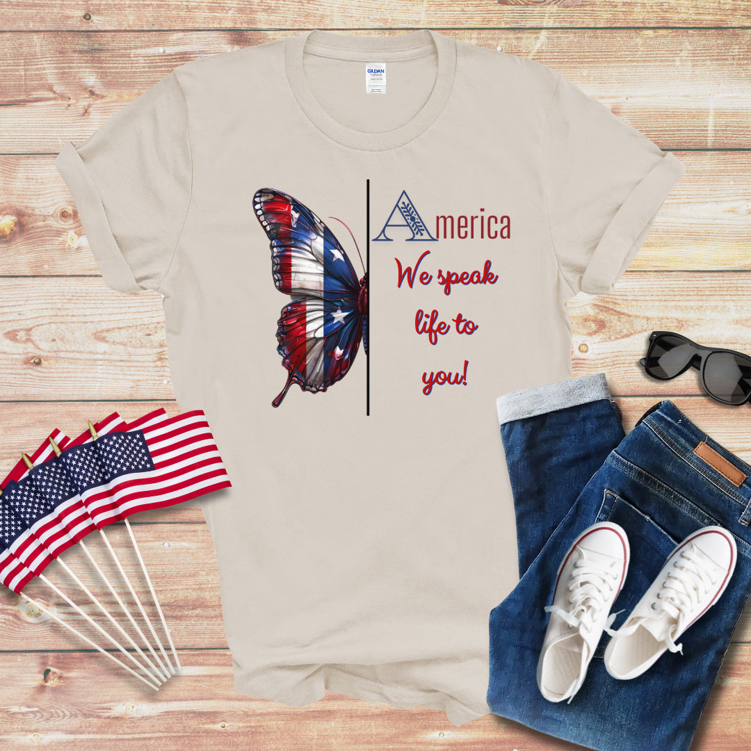 America We Speak Life to You Unisex Softstyle T-Shirt