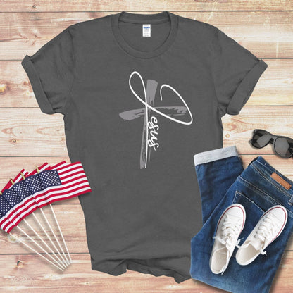 Jesus w/Cross Unisex Softstyle T-Shirt