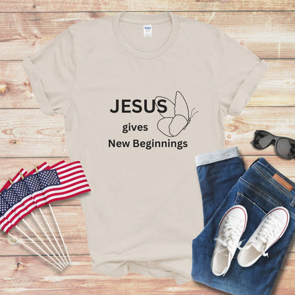 Jesus Gives New Beginnings Unisex Softstyle T-Shirt