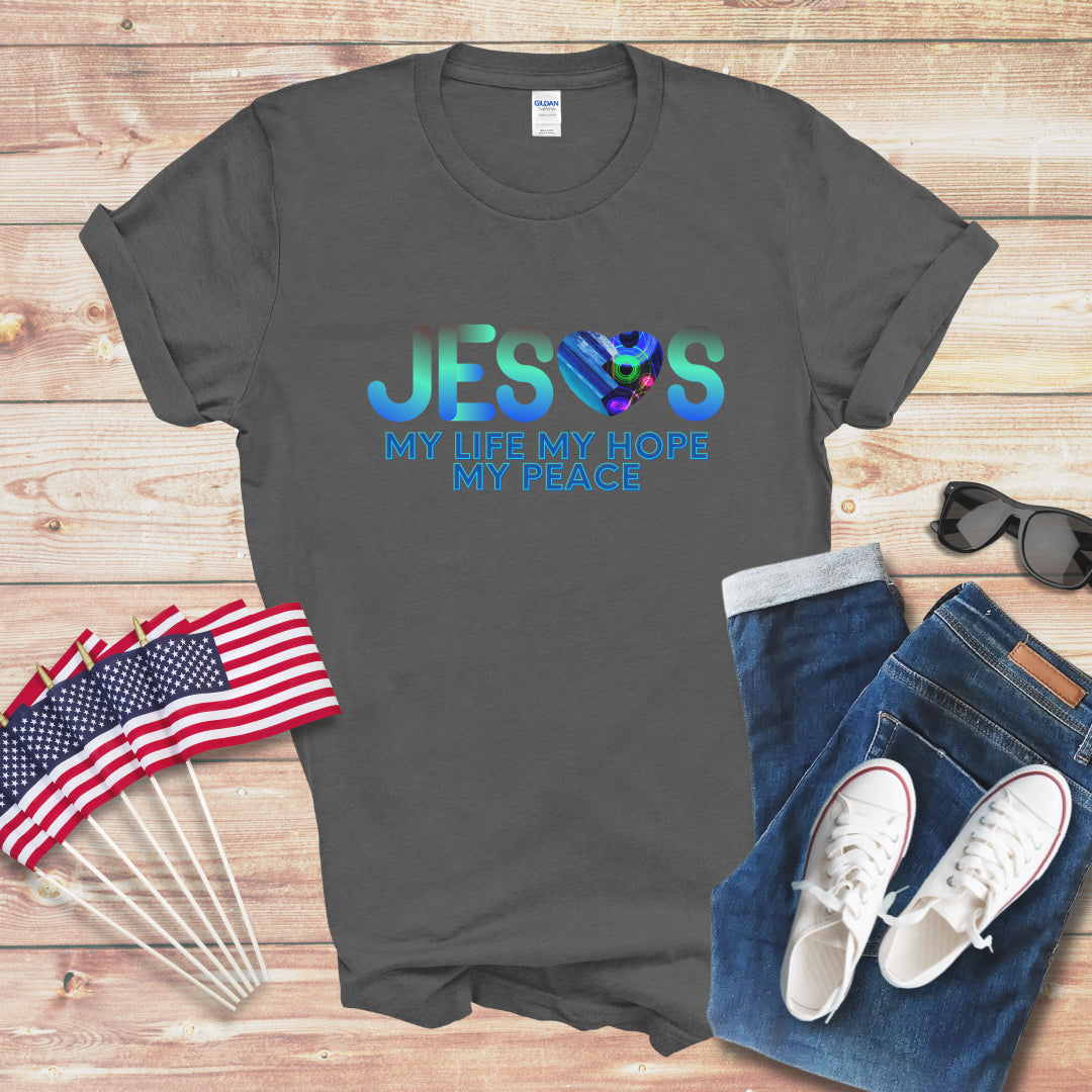 Jesus My Life My Hope My Peace 1 Unisex Softstyle T-Shirt