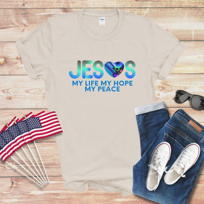 Jesus My Life My Hope My Peace 1 Unisex Softstyle T-Shirt