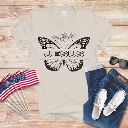 Jesus and Butterfly 1 Unisex Softstyle T-Shirt