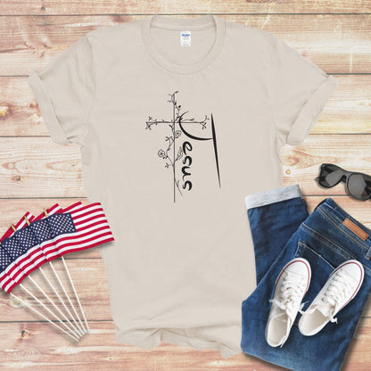 Jesus and Flowers 4 Unisex Softstyle T-Shirt