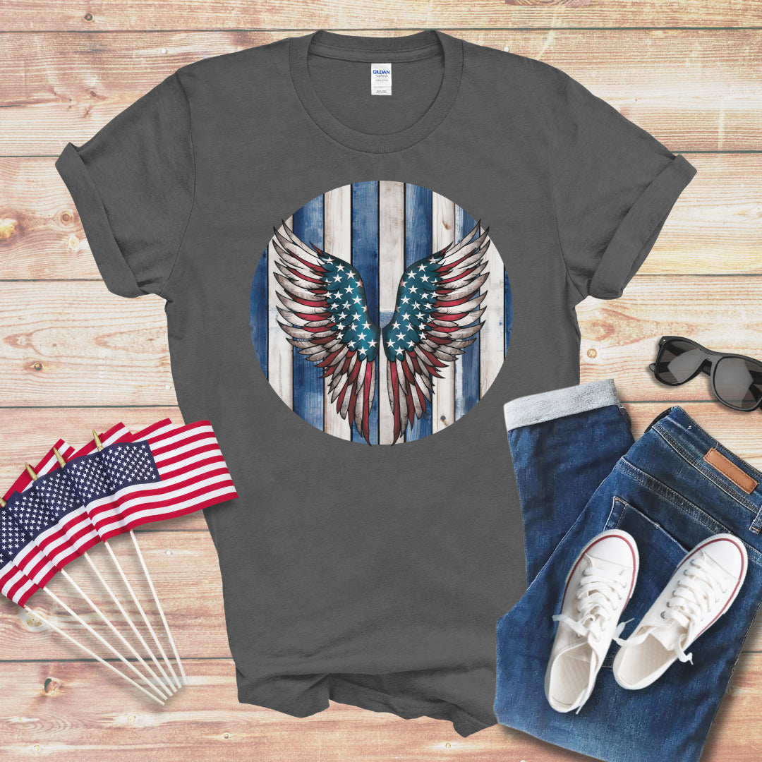 Patriotic Angels Wings Unisex Softstyle T-Shirt