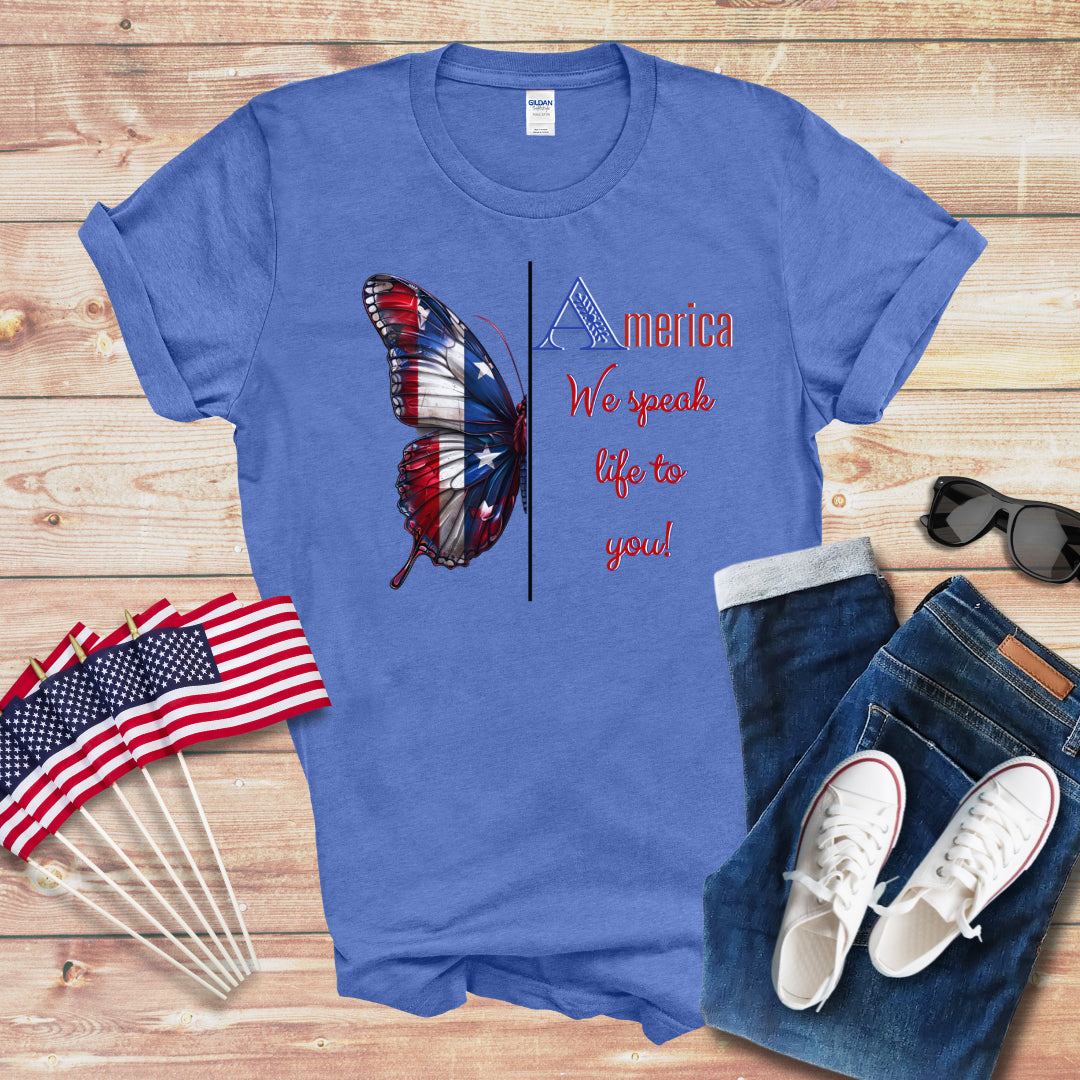 America We Speak Life to You Unisex Softstyle T-Shirt