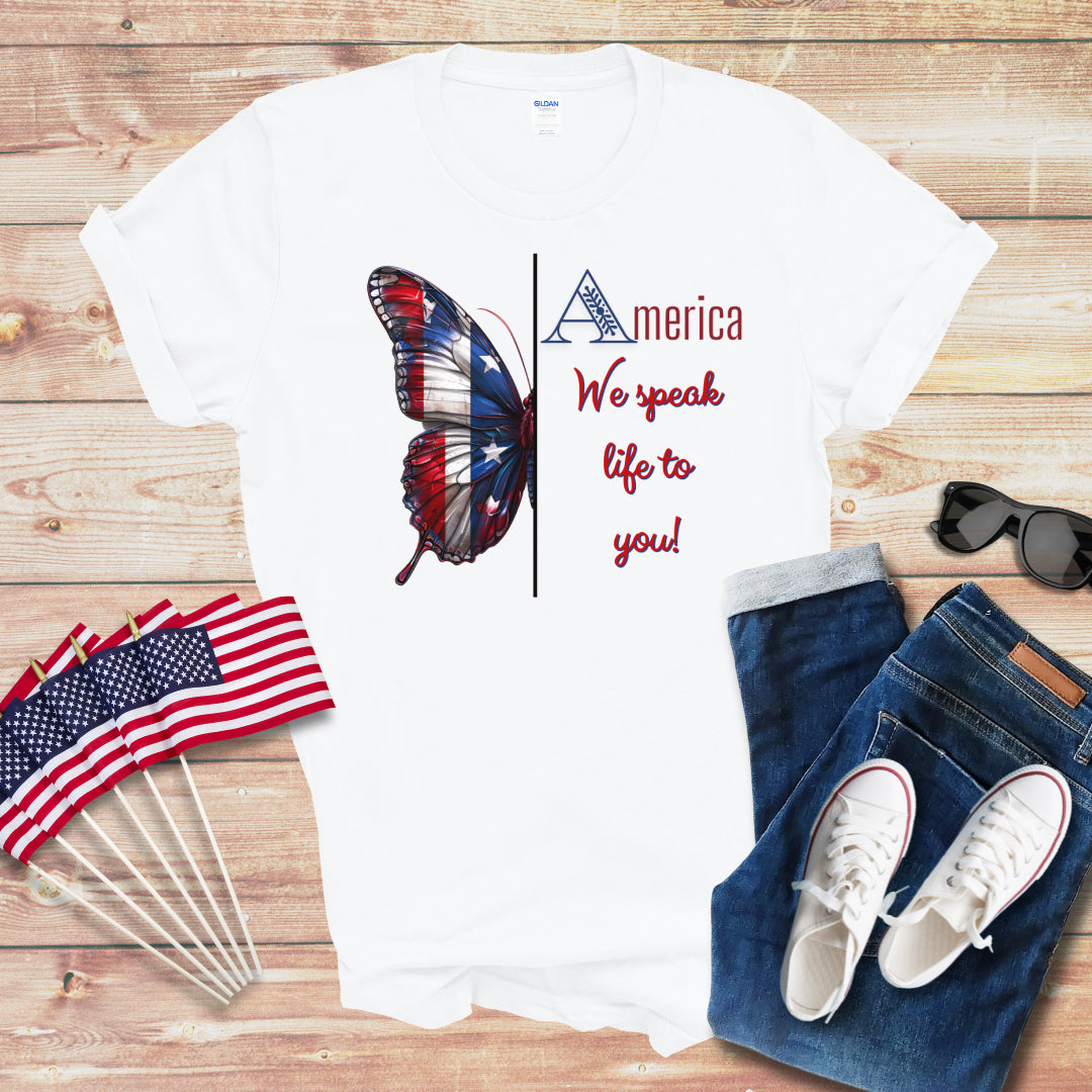 America We Speak Life to You Unisex Softstyle T-Shirt