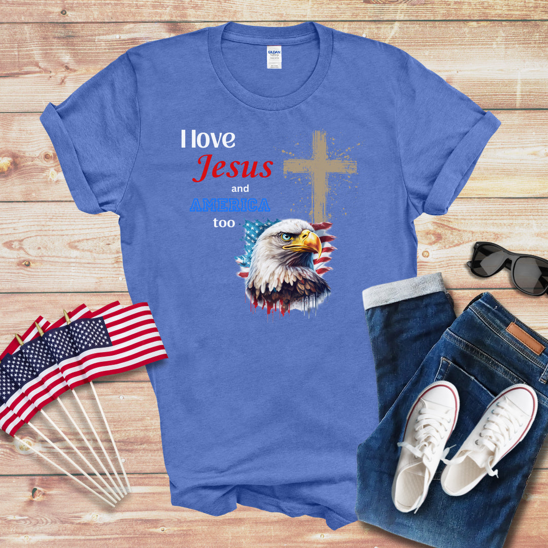 I Love Jesus and America Unisex Softstyle T-Shirt