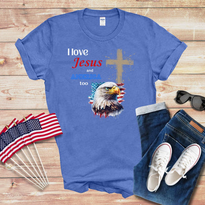 I Love Jesus and America Unisex Softstyle T-Shirt
