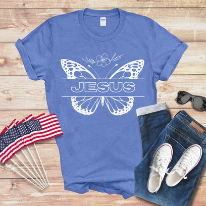 Jesus and Butterfly 1 Unisex Softstyle T-Shirt