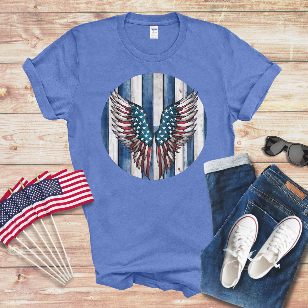 Patriotic Angels Wings Unisex Softstyle T-Shirt