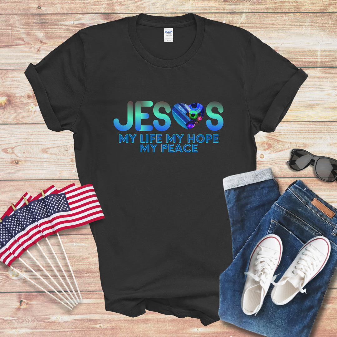 Jesus My Life My Hope My Peace 1 Unisex Softstyle T-Shirt