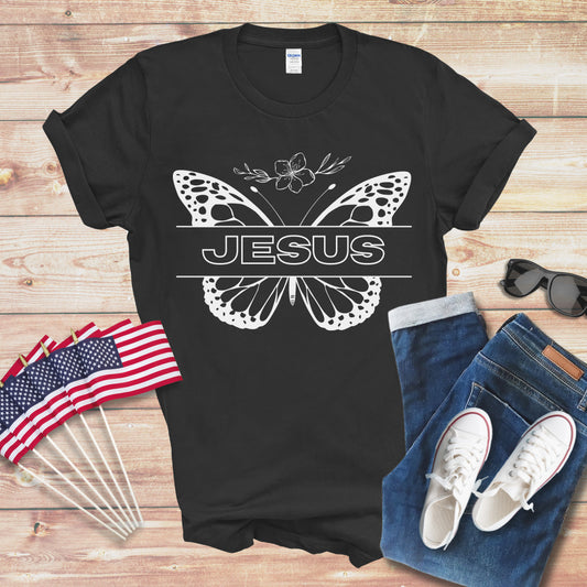 Jesus and Butterfly 1 Unisex Softstyle T-Shirt